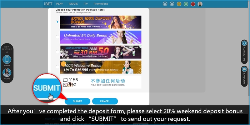 iBET Guides You To Earning 20% Weekend Deposit Bonus