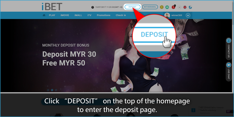 iBET Promotion Tutorial - Get Free RM50 by deposit RM30-deposit