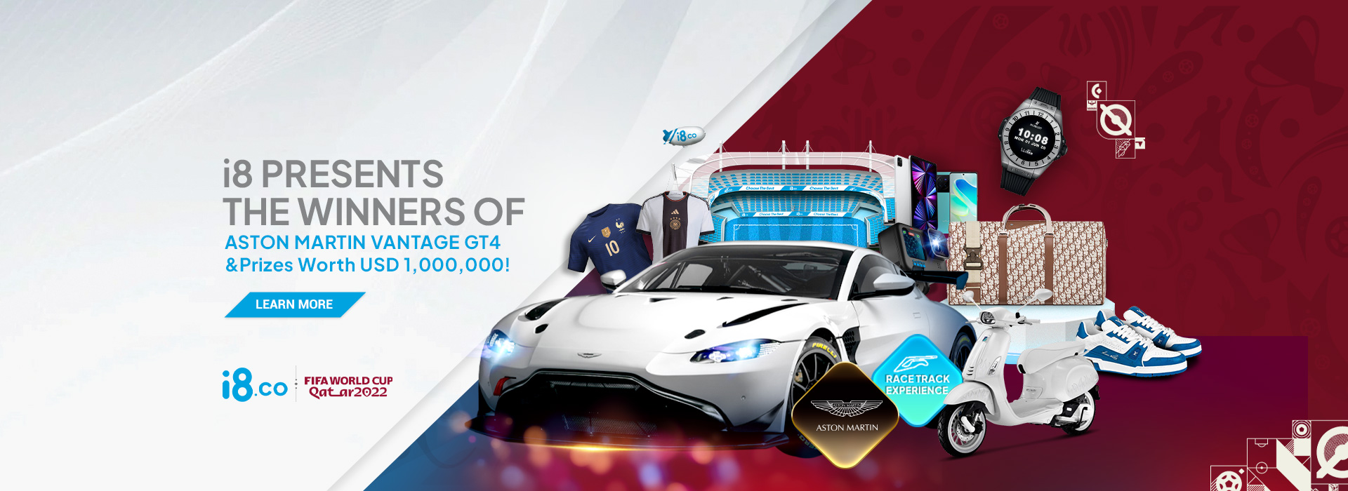 i8.BET PRESENTS THE WINNERS OF ASTON MARTIN VANTAGE GT4 & Prizes Worth USD 1,000,000!