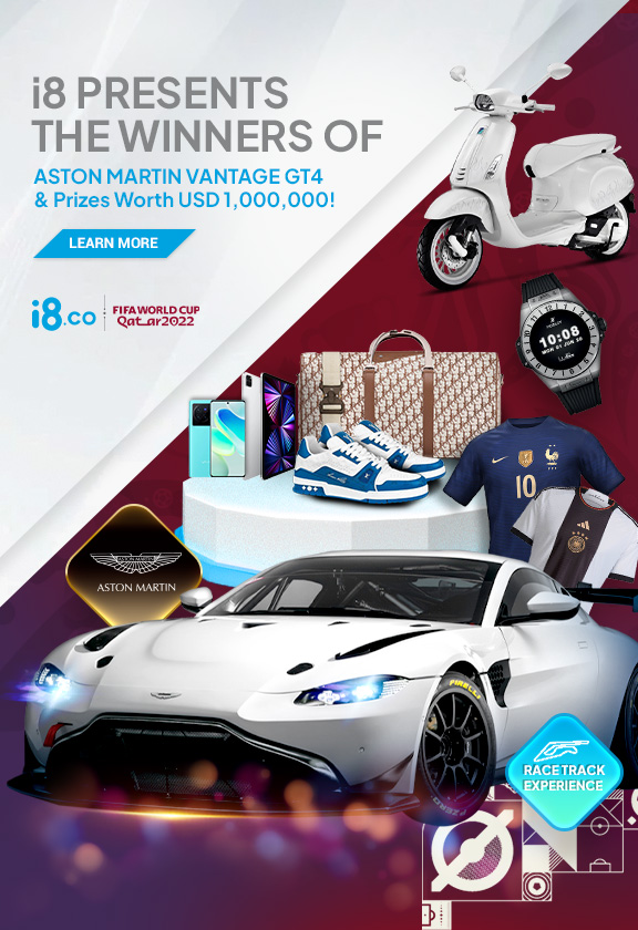 i8.BET PRESENTS THE WINNERS OF ASTON MARTIN VANTAGE GT4 & Prizes Worth USD 1,000,000!
