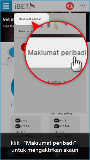 iBET Panduan Permulaan – Bagaimana Mengaktifkan Akaun Melalui Telefon Bimbit