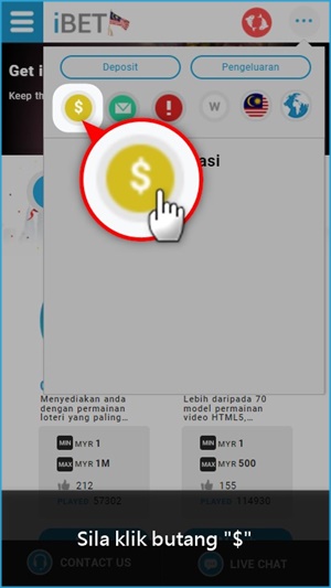 iBET Panduan Permulaan – Bagaimana Buat Pindahan Melalui Telefon Bimbit