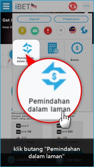 iBET Panduan Permulaan – Bagaimana Buat Pindahan Melalui Telefon Bimbit
