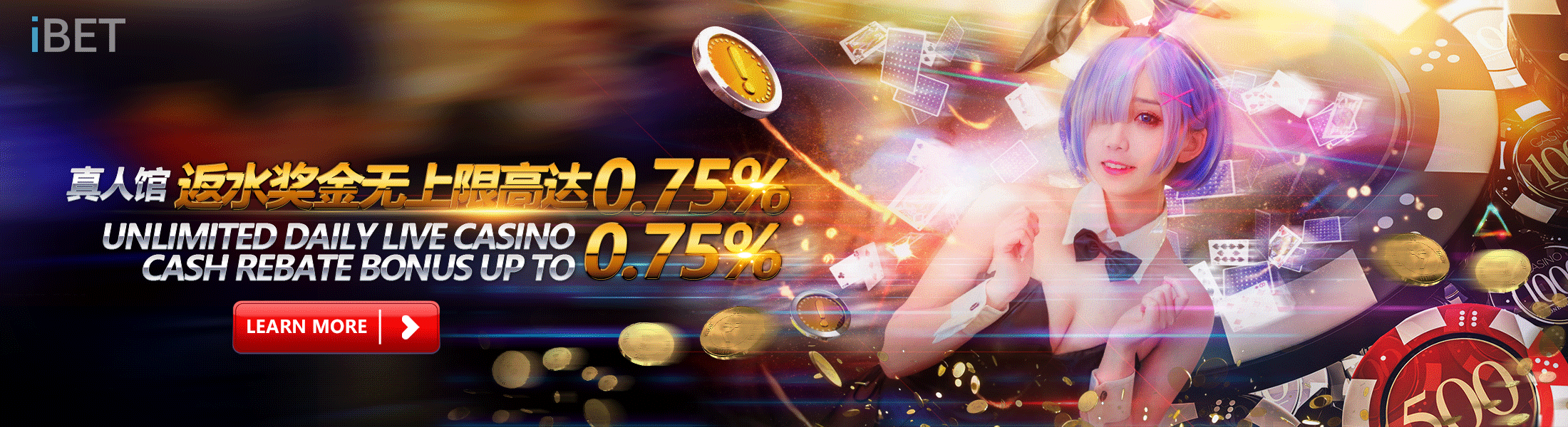 iBET Online Kasino - Live Kasino Rebat Bonus 0.75% Tanpa Had-my-2